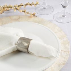 Capiz Napkin Rings Silver Set of Four
