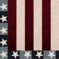 Stars and Stripes Rectangle Rug Red