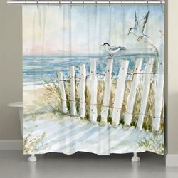 Coastal Dunes Shower Curtain Light Blue 71 x 74