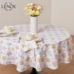 Bouquet Ribbon Round Tablecloth White 70 Diameter