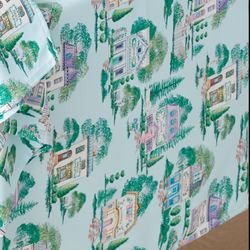 Spice Village Rectangle Tablecloth Pastel Blue