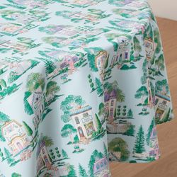 Spice Village Round Tablecloth Pastel Blue 70 Diameter
