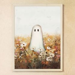 Ghost Flower Meadow Framed Wall Art Multi Earth