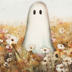 Ghost Flower Meadow Framed Wall Art Multi Earth