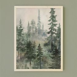 Misty Forest Framed Wall Art Multi Earth