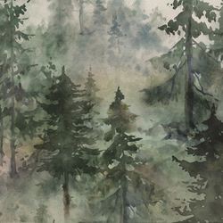 Misty Forest Framed Wall Art Multi Earth