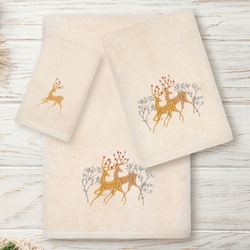 Christmas Deer Bath Towel Set Bath Hand Fingertip