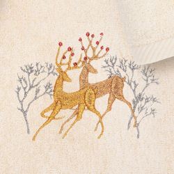 Christmas Deer Bath Towel Set Bath Hand Fingertip