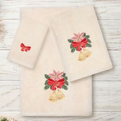 Christmas Bells Bath Towel Set Bath Hand Fingertip