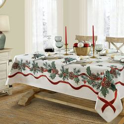 Winter Garland Tablecloth Ivory