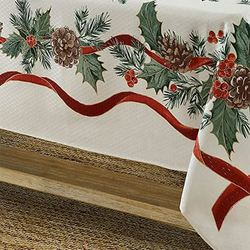 Winter Garland Tablecloth Ivory