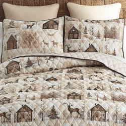 Antique Winter Mini Quilt Set Multi Warm
