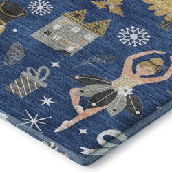 Nutcracker Ballet Rectangle Rug Navy