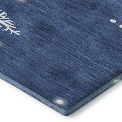 Snowman Stroll Rectangle Rug Navy
