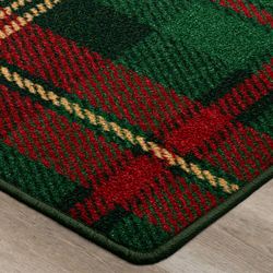 Black Watch Plaid Rectangle Rug Green