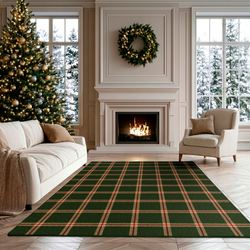 Christmas Tradition Rectangle Rug Green