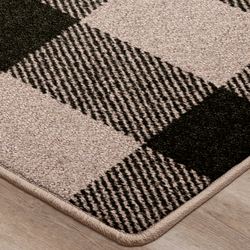 Cottage Plaid Rectangle Rug Black