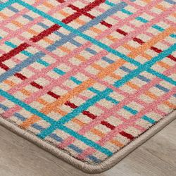 Happy Holiday Plaid Rectangle Rug Multi Bright
