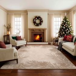Winding Branches Rectangle Rug Taupe