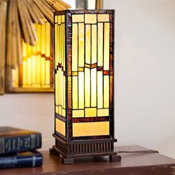 Rustic Stained Glass Accent Lamp Multi Warm