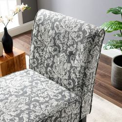 Coco Damask Accent Chair Gray