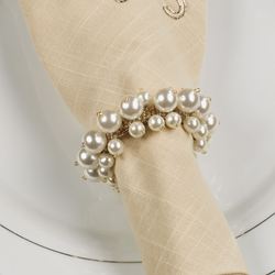 Pearl Elegance Napkin Rings Set of Four