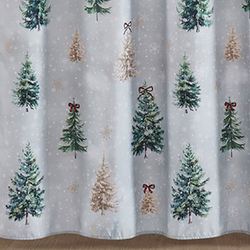 Snowy Pines Shower Curtain Gray 72 x 72