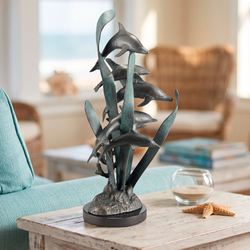 Dolphin Sextet Tabletop Sculpture Verdi Bronze