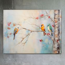 Birch Buddies Canvas Wall Art Multi Warm