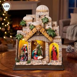Bethlehem Lighted Nativity Table Sculpture Multi Warm