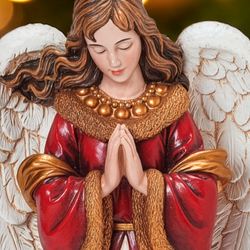 Worshiping Angel Table Sculpture Red
