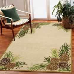 Pine Cone Forest Rectangle Rug Brown