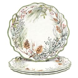 Winters Forest Dinner Plates Multi Earth Set of Four