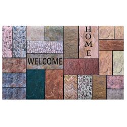 Welcome Home Rubber Doormat Multi Warm 30 x 18