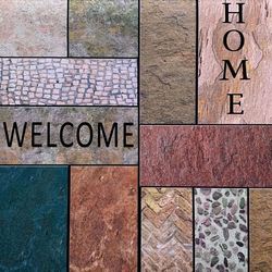 Welcome Home Rubber Doormat Multi Warm 30 x 18