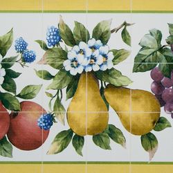 Fruity Tiles Anti Fatigue Kitchen Comfort Mat Blue 30 x 18