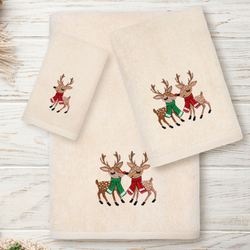 Christmas Kisses Bath Towel Set Bath Hand Fingertip