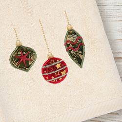 Christmas Ornaments Bath Towel Set Bath Hand Fingertip