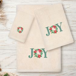 Christmas Joy Bath Towel Set Bath Hand Fingertip