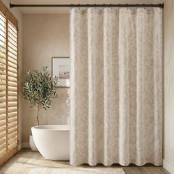Solace Leaf Shower Curtain Beige 72 x 72