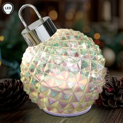 Spinning Glowing LED Ornament Table Accent Clear