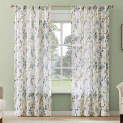 Morelia Sheer Curtain Panel Indigo