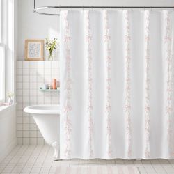Addison Shower Curtain with Hooks Pink 72 x 72