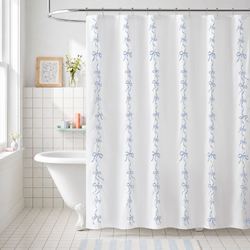 Addison Shower Curtain with Hooks Blue 72 x 72