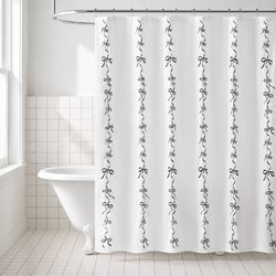 Addison Shower Curtain with Hooks Black 72 x 72