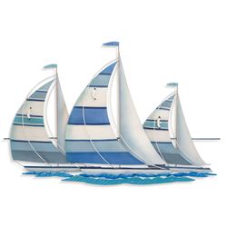 Regatta Sailboat Wall Sculpture Blue