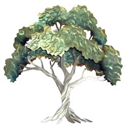 Stately Oak Tree Wall Art Green
