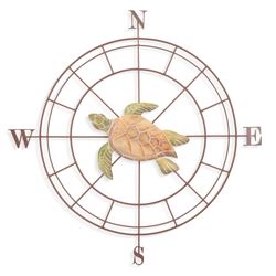 Sea Turtle Compass Wall Art Light Bronze