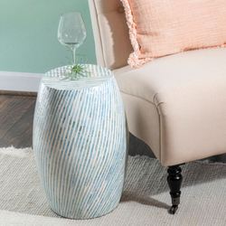 Prianna Drum Table Light Blue