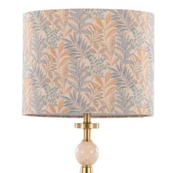 Cone Travertine Table Lamp Pair Blue/Tan